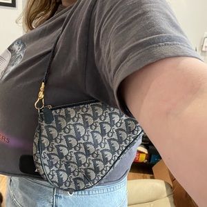 Y2K Vintage Saddle Bag Diorissimo Canvas Mini